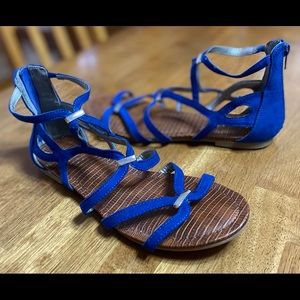 Royal Blue Gladiator Strapy Sandals Size 8